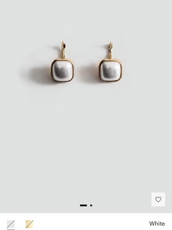 Mango Jewelry - Mango Hoop Gold-Framed White Pearl Square Drop Earrings
